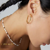 ZEN Big round bamboo shaped hoop earrings - ZEN&CO Studio