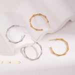 ZEN Big round bamboo shaped hoop earrings - ZEN&CO Studio