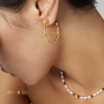 ZEN Big round bamboo shaped hoop earrings - ZEN&CO Studio