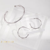 ZEN Big round bamboo shaped hoop earrings - ZEN&CO Studio