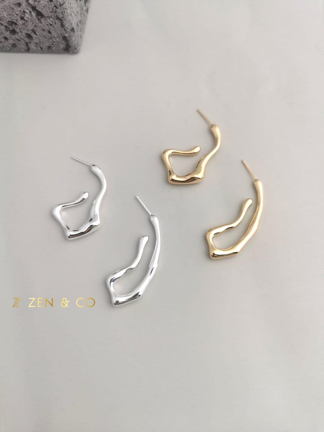 ZOEY Fluid Way of Water open hoop earrings - ZEN&CO Studio