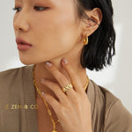 AVA Oval chunk hoop earrings - ZEN&CO Studio