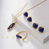 AZUL Blue Lapis Lazuli stone stud earrings - ZEN&CO Studio
