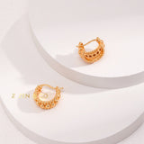 CAMILLE French empress style hoop earrings chunk ring - ZEN&CO Studio