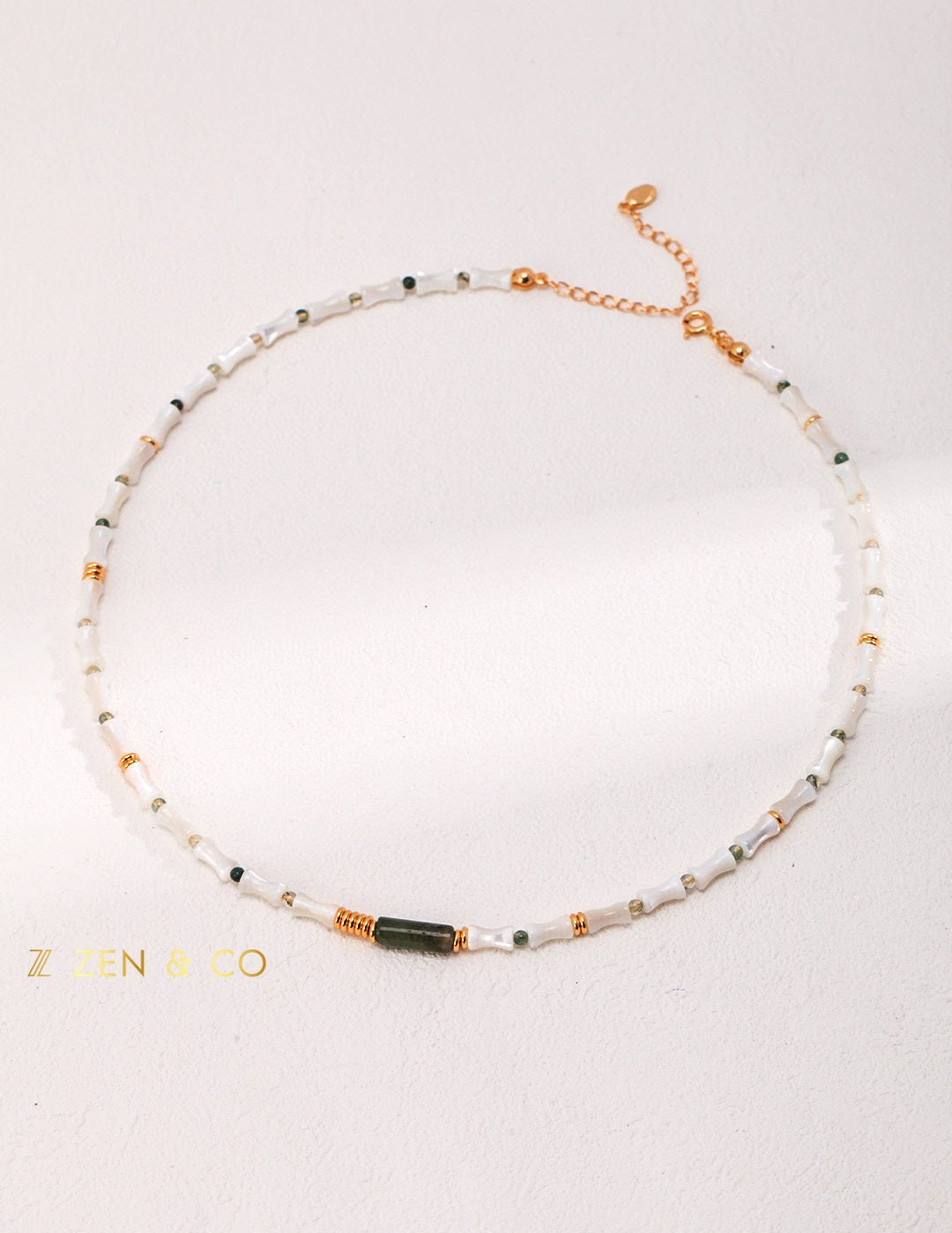 FERAY mother of pearl and moss agate chocker - ZEN&CO Studio