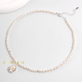 FLORA Flower pendant pearl necklace - ZEN&CO Studio