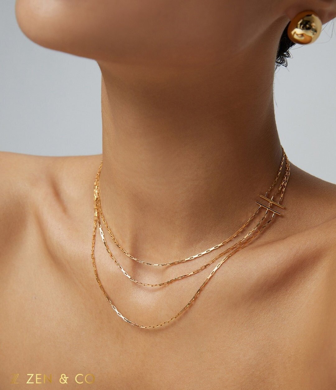 HARPER Minimalist 3 layer stackable necklace - ZEN&CO Studio