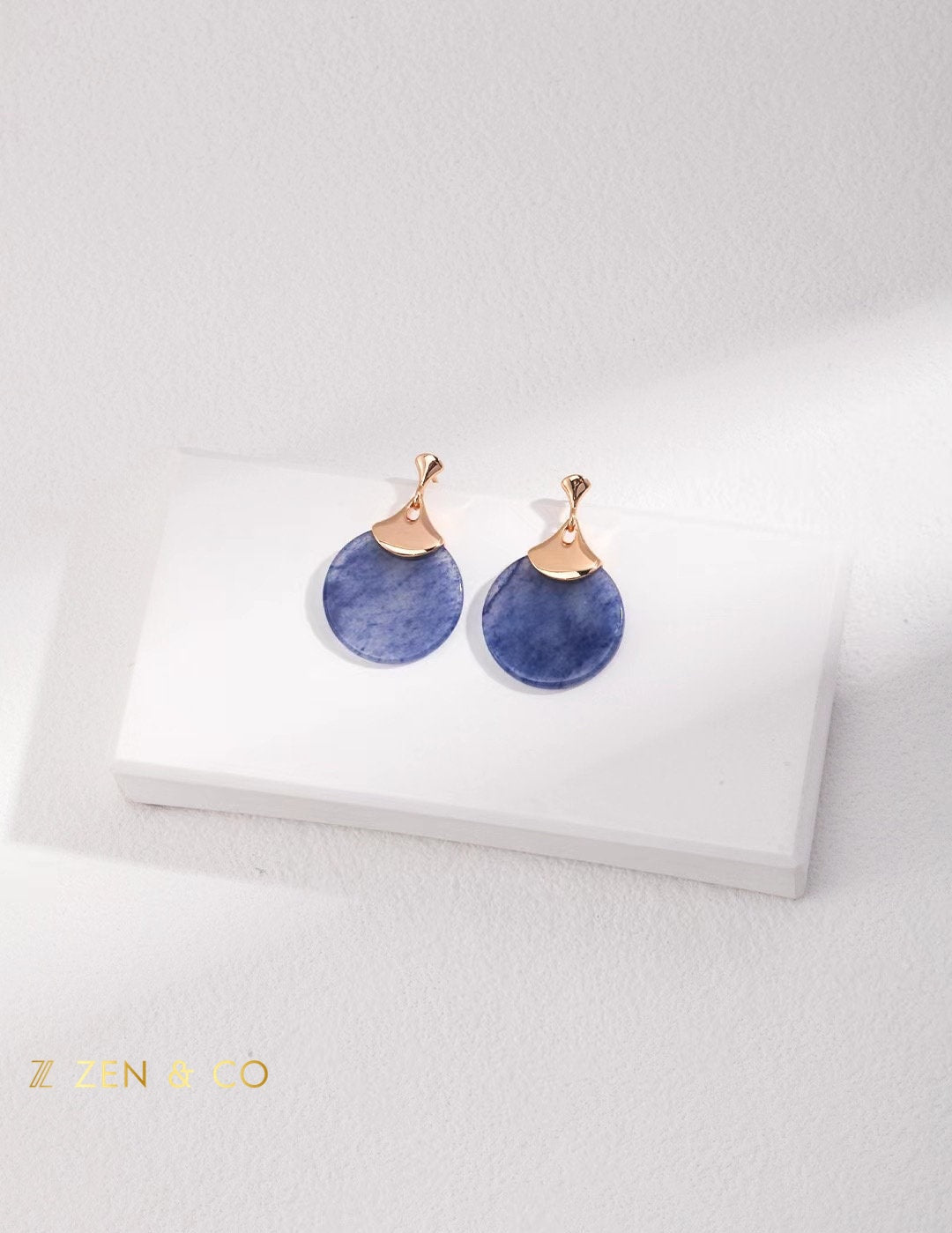 ILOILO Lapis lazuli, pearl and blue jade jewelry set necklace and drop earrings - ZEN&CO Studio
