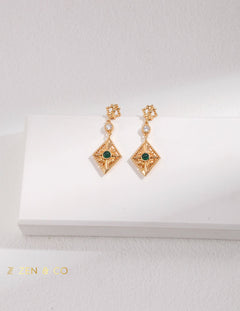 JOSEPHINE Vintage inspired jewelry set dangle earrings, open ring and bracelet - ZEN&CO Studio