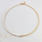 KIERA Pearl choker with gold or silver chain - ZEN&CO Studio