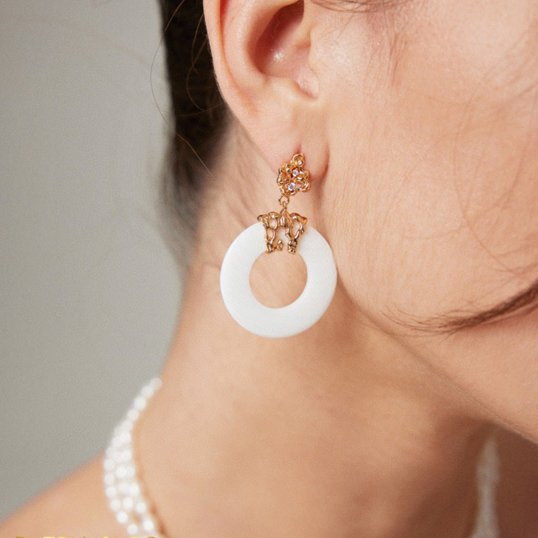 KRISSY Bohemian Mother of pearl doughnut dangle earrings - ZEN&CO Studio