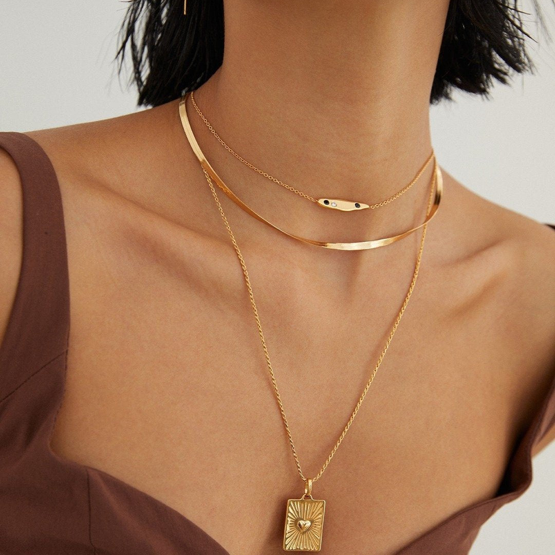 LOTTIE Love letter pendant layering necklace - ZEN&CO Studio