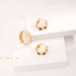 LUCKY Gold Red enamel hoop earrings Red enamel fan earrings - ZEN&CO Studio