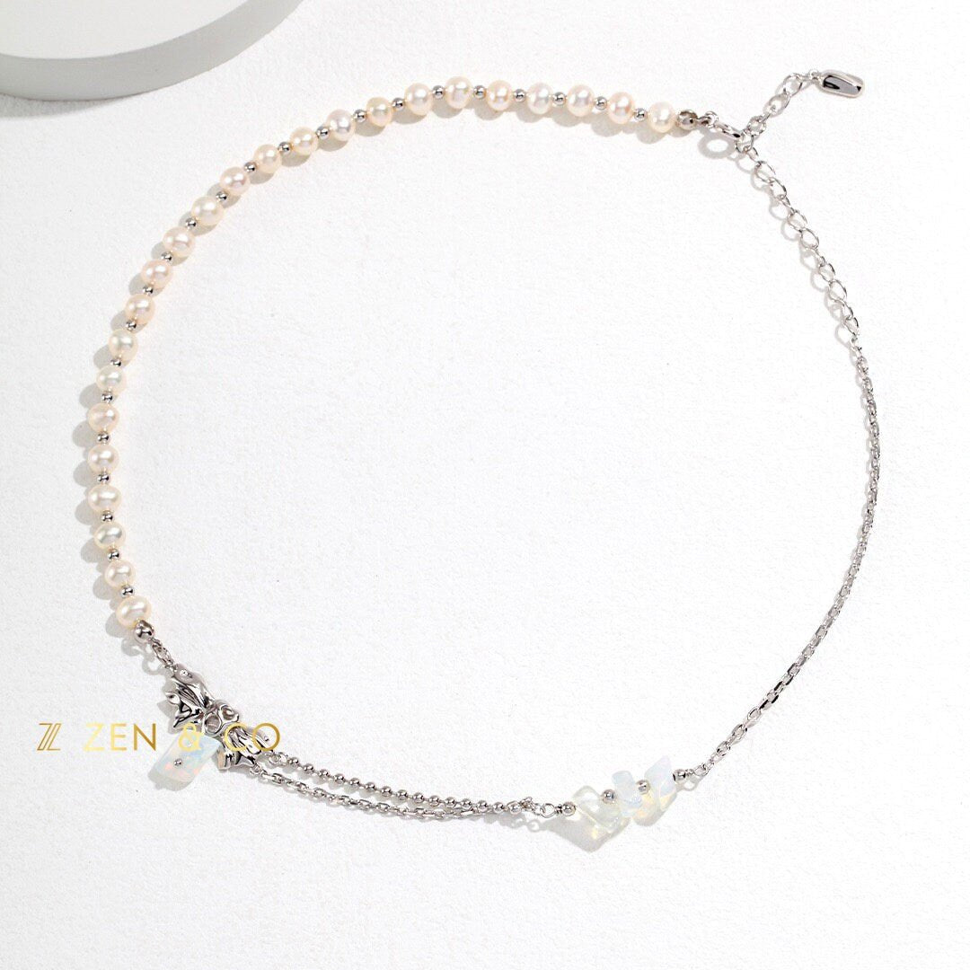 MAVIS Fantasy necklace with pearl and moonstone - ZEN&CO Studio