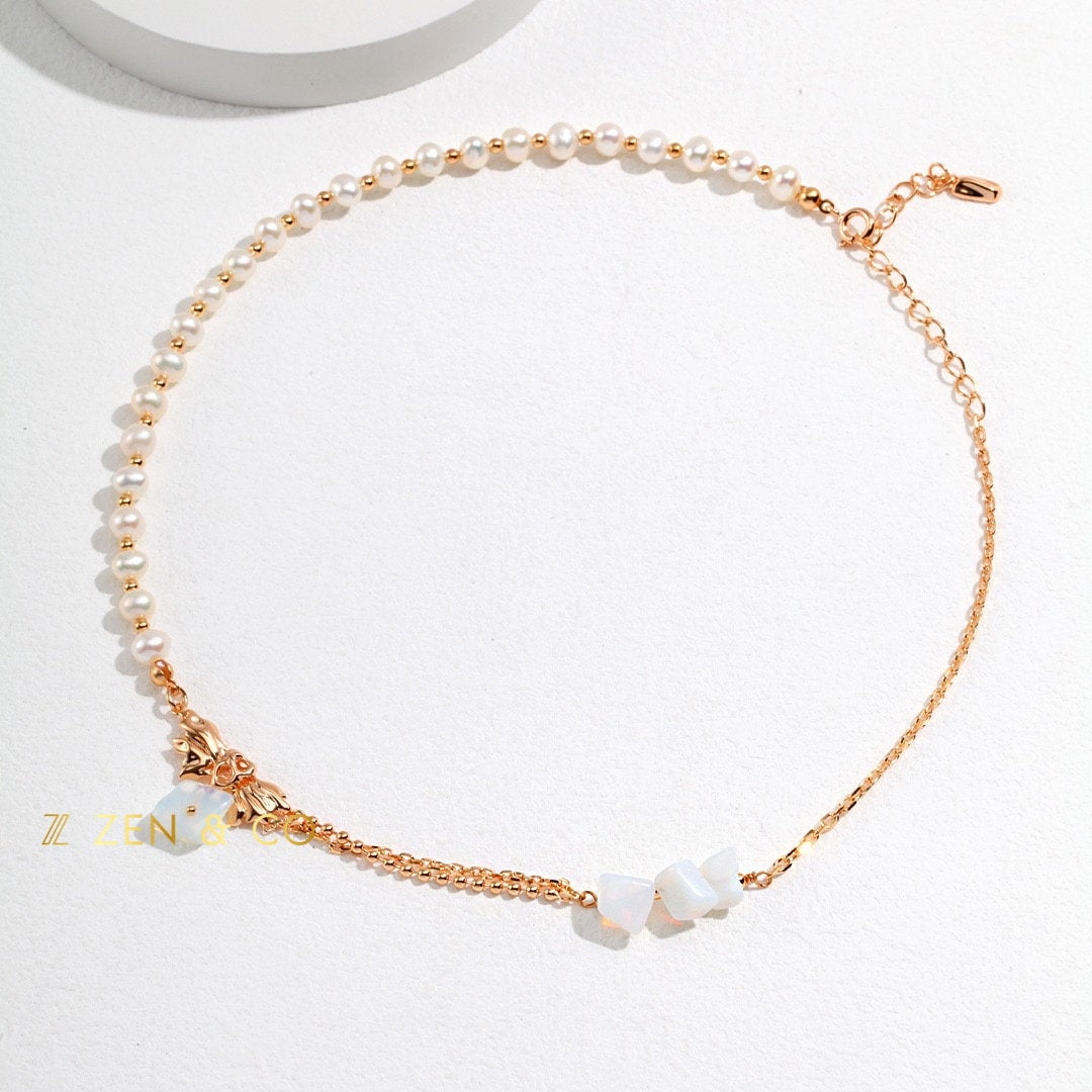 MAVIS Fantasy necklace with pearl and moonstone - ZEN&CO Studio