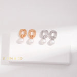 MOBIUS Pearl drop earrings and Geometric pearl necklace - ZEN&CO Studio