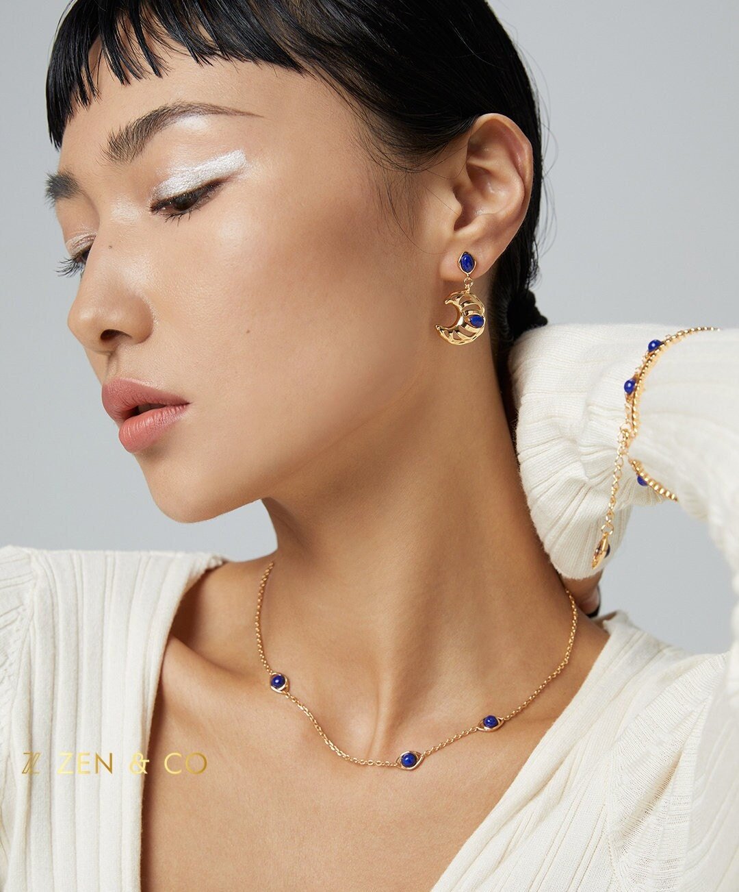 NUSA DUA Bohemian necklace Tiger eye necklace Lapis lazuli choker necklace - ZEN&CO Studio