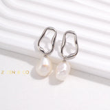 NYA Minimalist Baroque pearl dangle earrings - ZEN&CO Studio