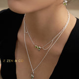 QUEENIE Leo birthstone jewelry set Peridot drop earrings and pendant necklace - ZEN&CO Studio
