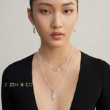 QUEENIE Leo birthstone jewelry set Peridot drop earrings and pendant necklace - ZEN&CO Studio