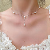 Rachel´s pearl necklace and earrings set - ZEN&CO Studio