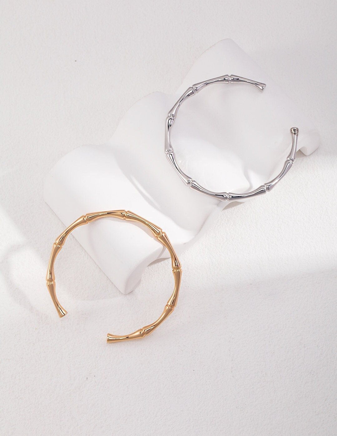 ZEN Minimalist Bamboo shaped cuff bracelet - ZEN&CO Studio
